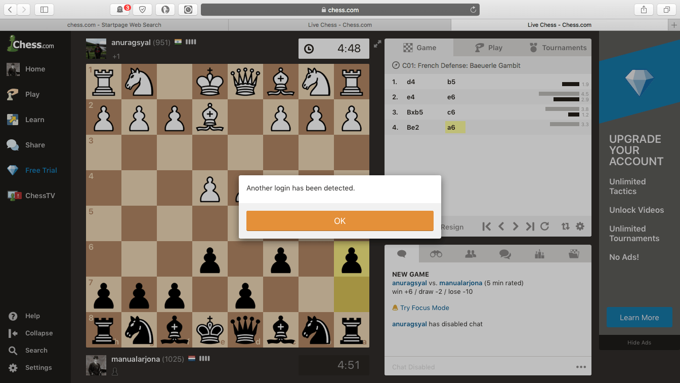 Chess.com login