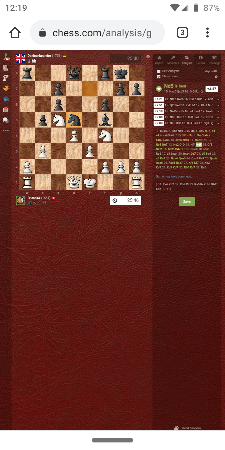 Game analysis gave me 2nd best move in the notes. Even computers err. : r/ chess
