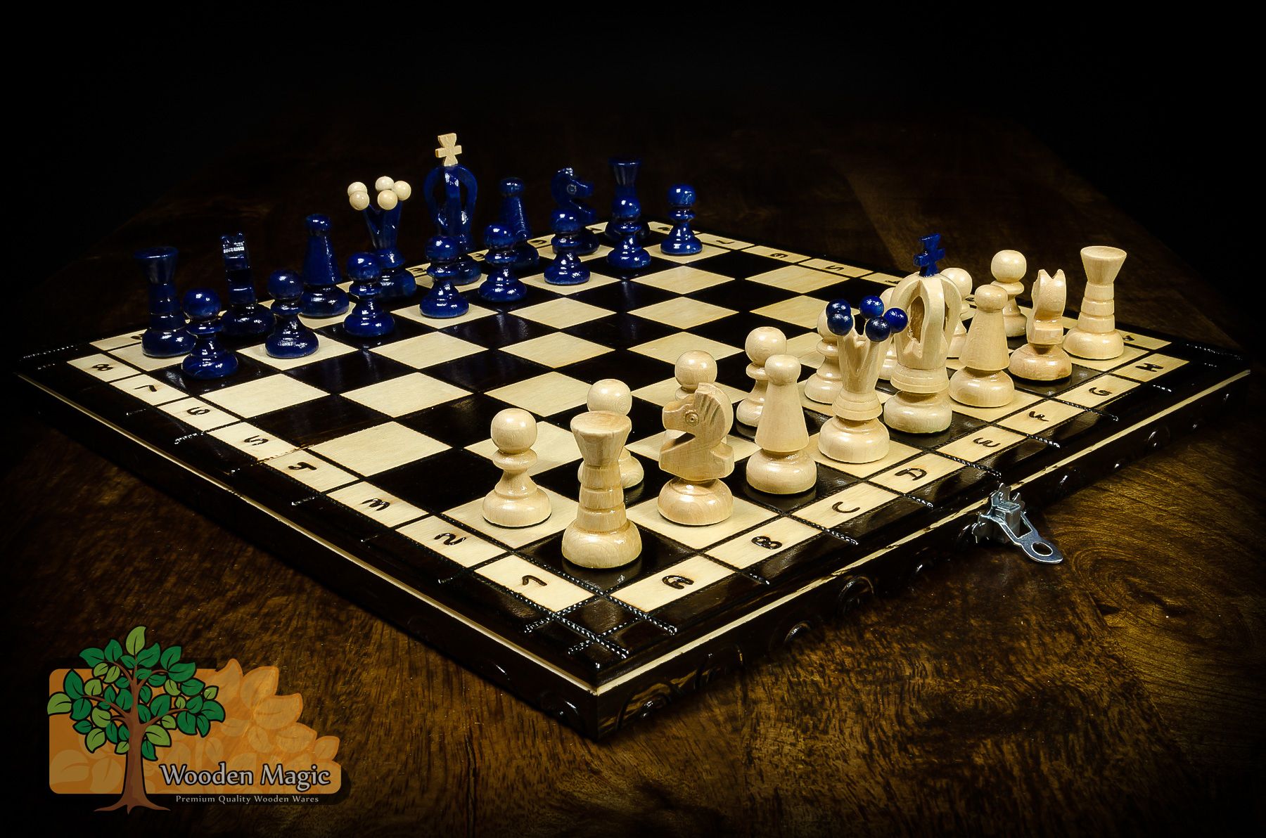 Folding Wooden Chess Set High Quality Standard Chess Set Chessboard 30x30CM UK 