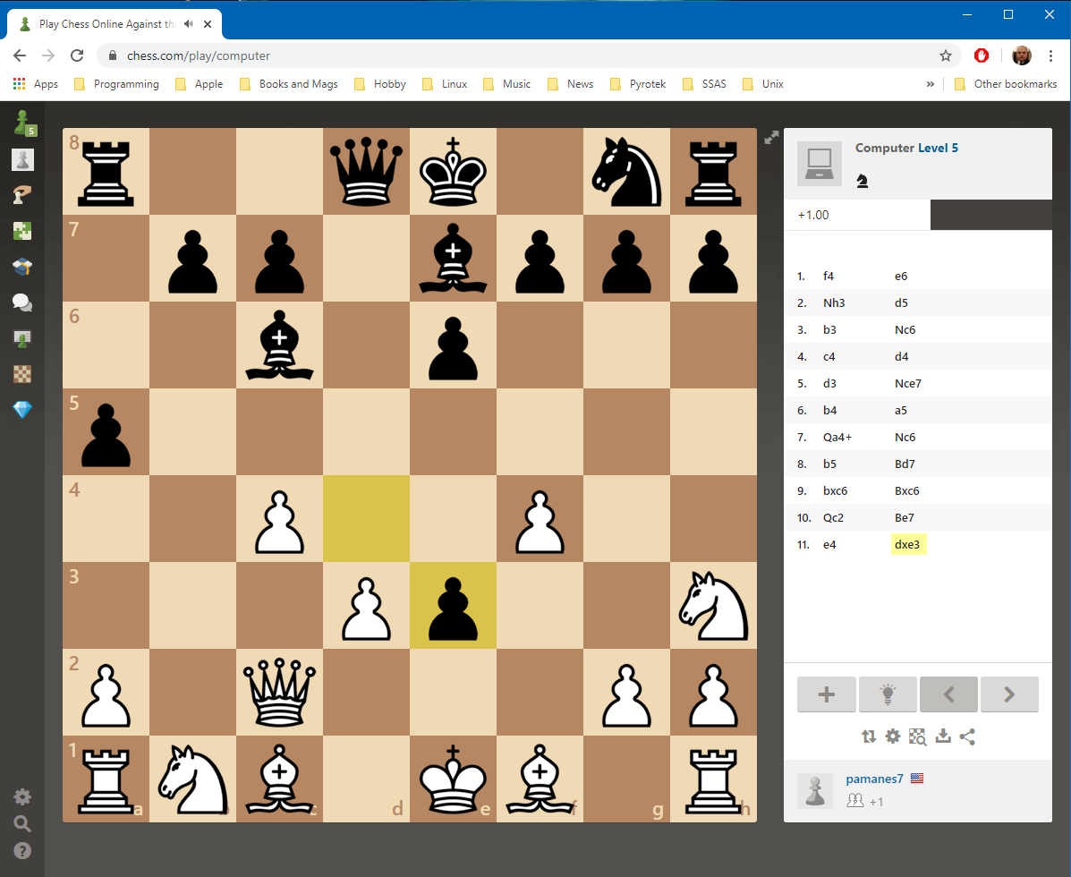 Bug when playing against computer - Chess Forums 