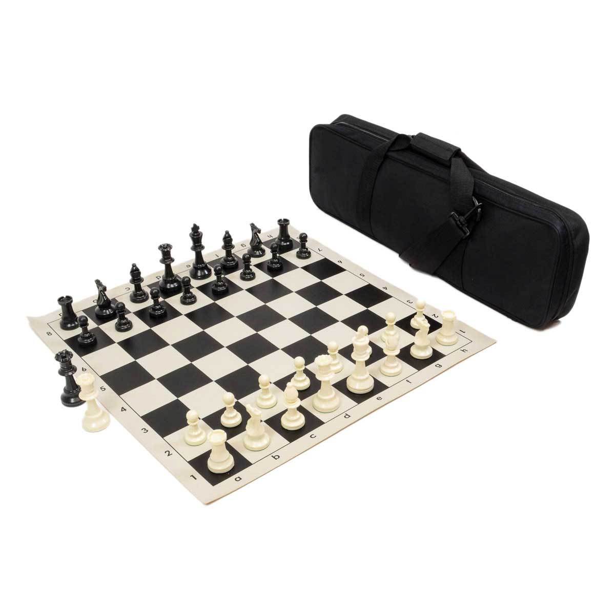 Tournament Chess SET 2 extra Queens Vinyl Board Bag NEW 
