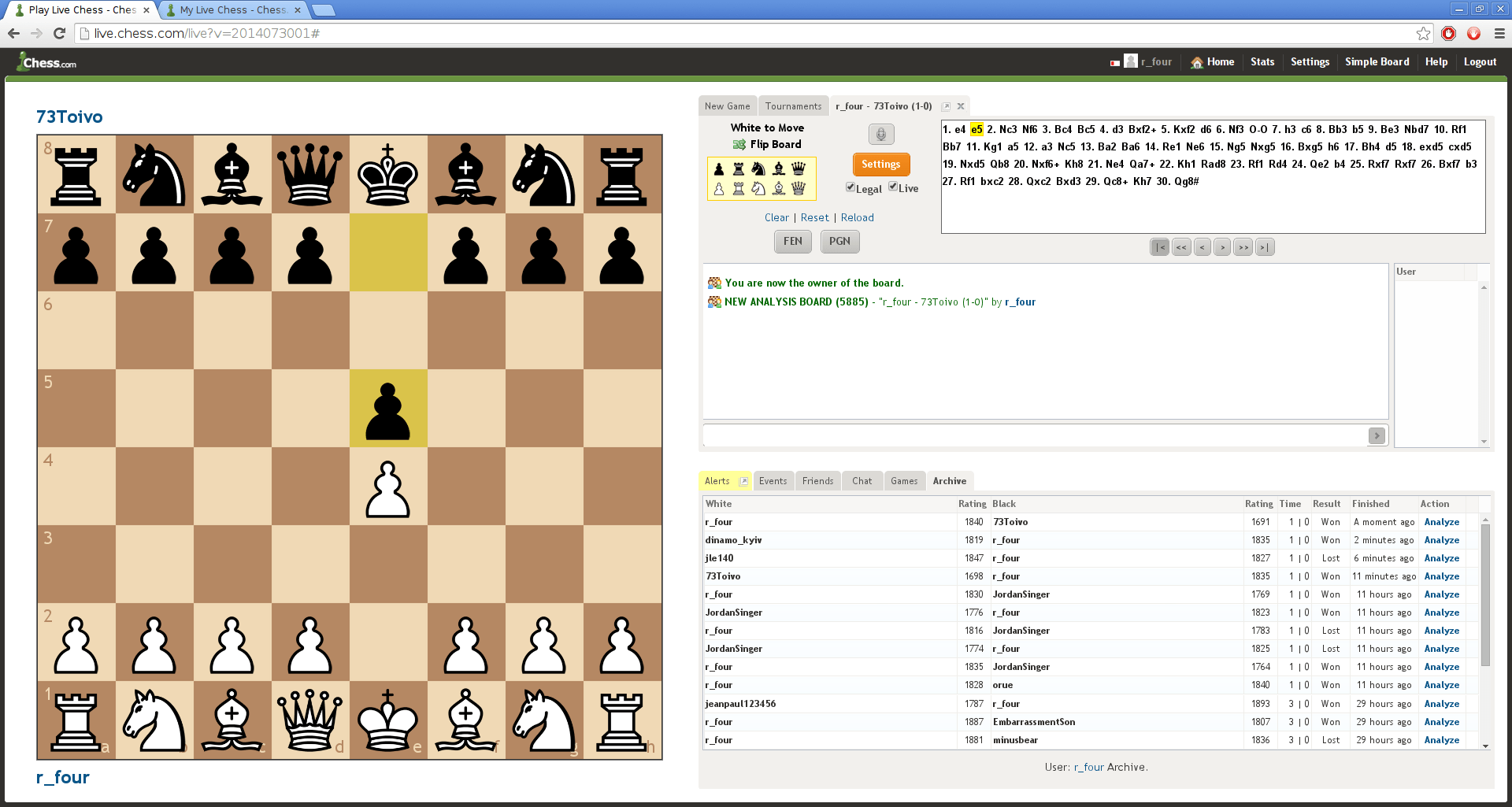 Live Chess vs. Play - Chess Forums 