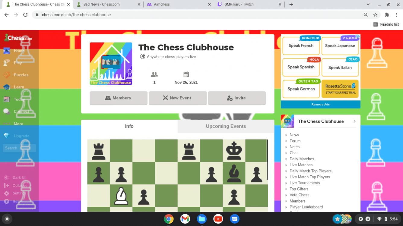 Good News!!! Join The Chess Clubhouse!!!