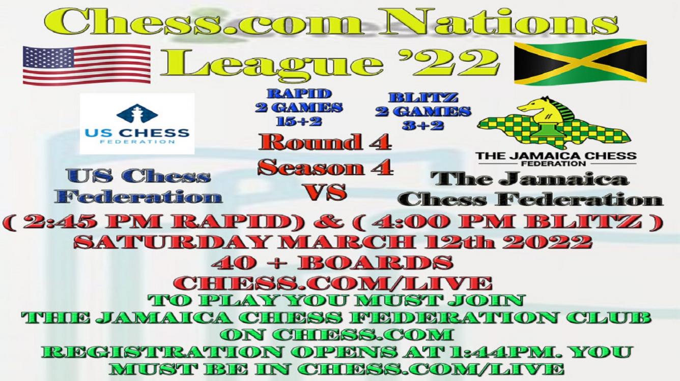 Nations League Season 4: Jamaica vs The USA (USChess)