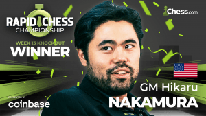 Nakamura Wins Third Knockout: Rapid Chess Championship Week 13