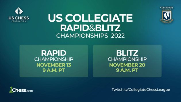 Announcing the 2022 USA Collegiate Rapid and Blitz Championships