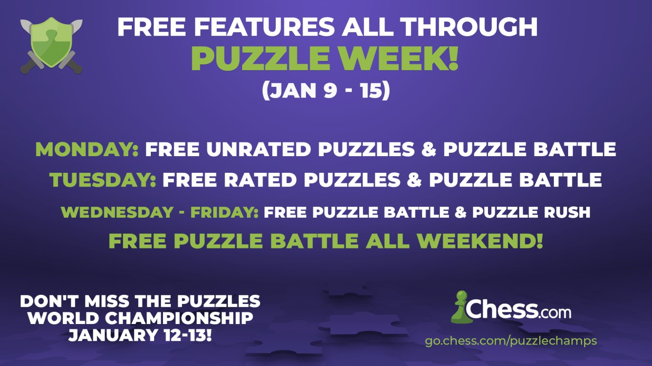 Puzzle Week! Free Features Every Day, Puzzles World Championship, And More!