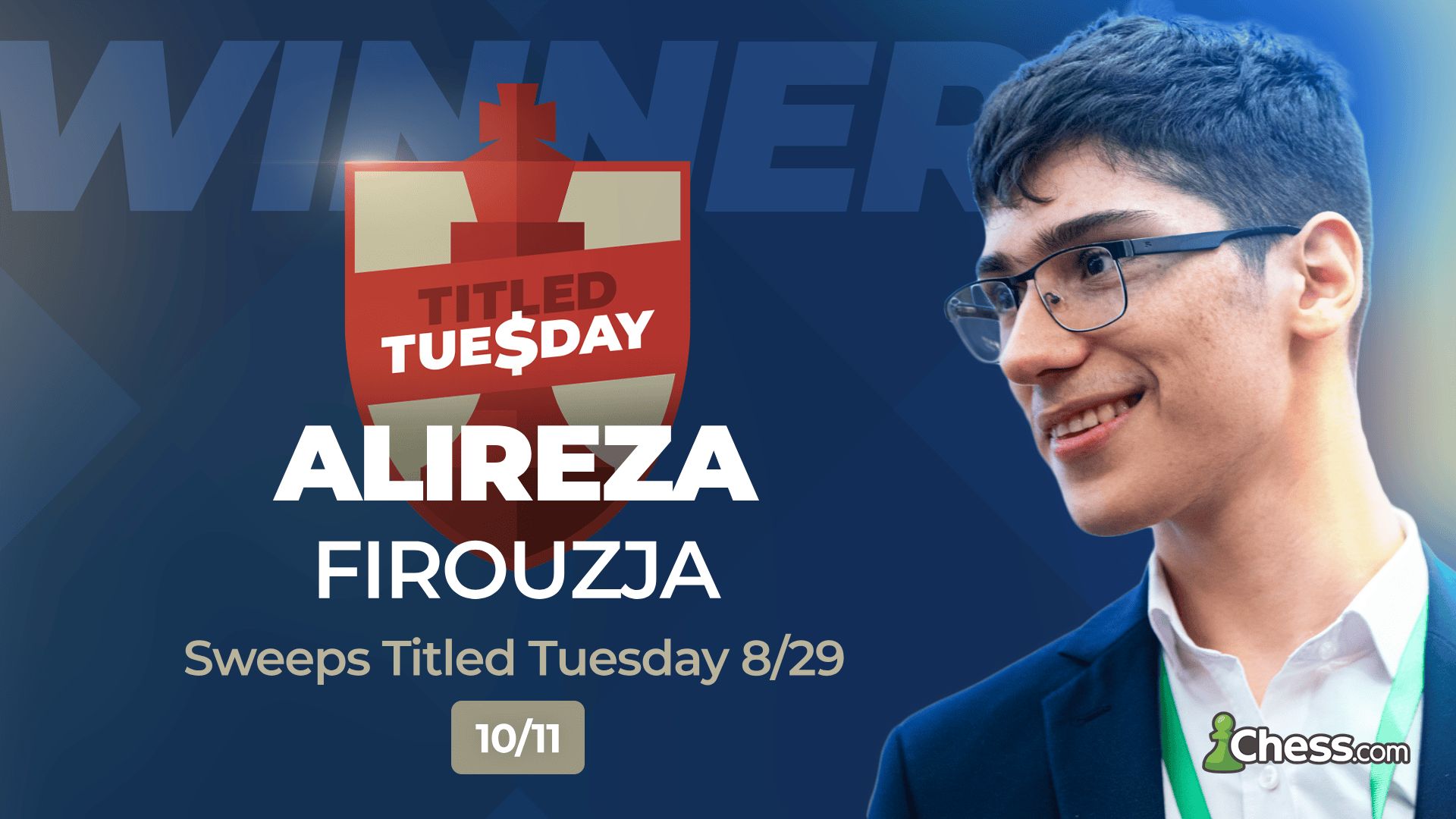 Firouzja Joins The Titled Tuesday Sweep Club 