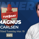 Carlsen conquista uno dei Titled Tuesday più combattuti di sempre, Moroni si piazza secondo