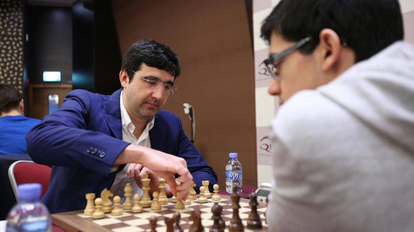 Kramnik Stops, Catches Giri in Qatar