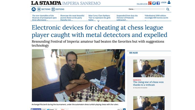Italian Chess Player Suspected Of Cheating, Expelled From Tournament