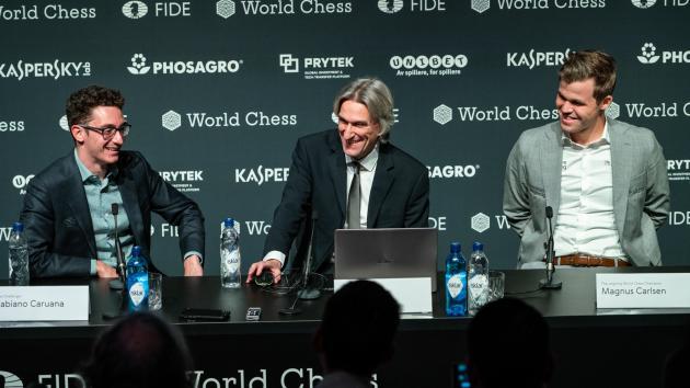 Schach-WM, Runde 8: Carlsen entkommt Caruana erneut
