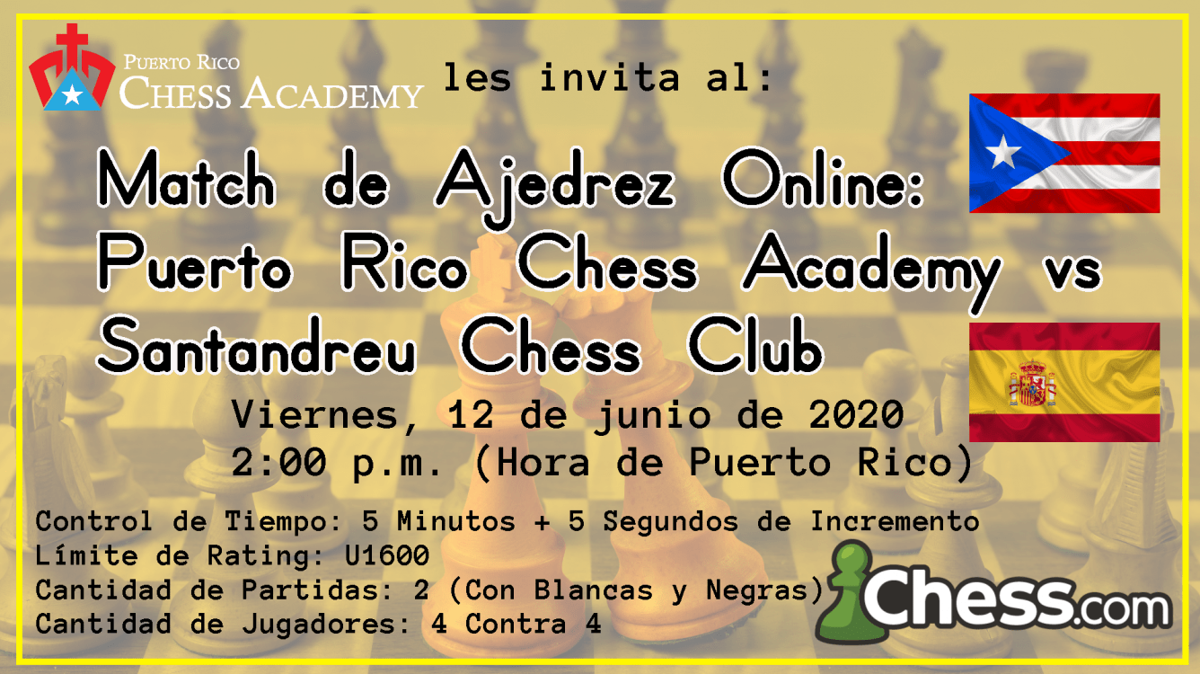 Match de Ajedrez Online: Puerto Rico Chess Academy vs Santandreu Chess Club