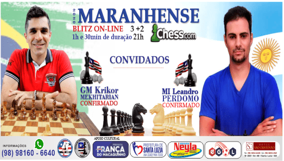 Classificação do Campeonato Maranhense de Xadrez Blitz on-line até a quarta etapa.