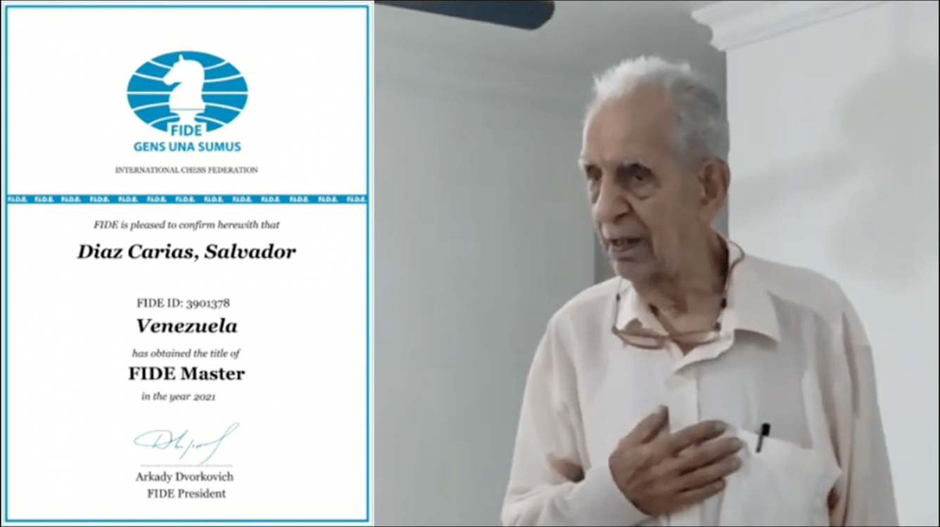 Un ajedrecista venezolano obtiene el título de Maestro Fide a los 88 años